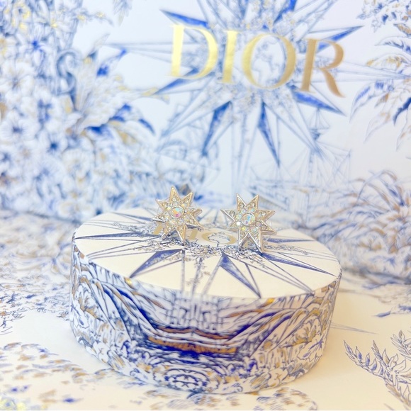 DIOR “Star Light, Star Bright” Gold Plated Pierced Earrings by Christian Dior - Picture 10 of 16